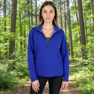 Antigua Royal Blue Preppy Classic 1/4 Zip Golf Pullover Women’s Size M NWT‎
